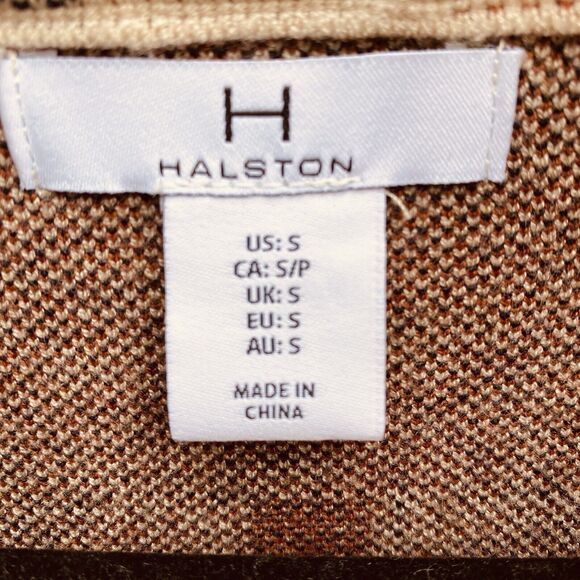 Halston Cardigan Sweater Jacket Womens Size Small Oversized Plaid Coat - Picture 8 of 9